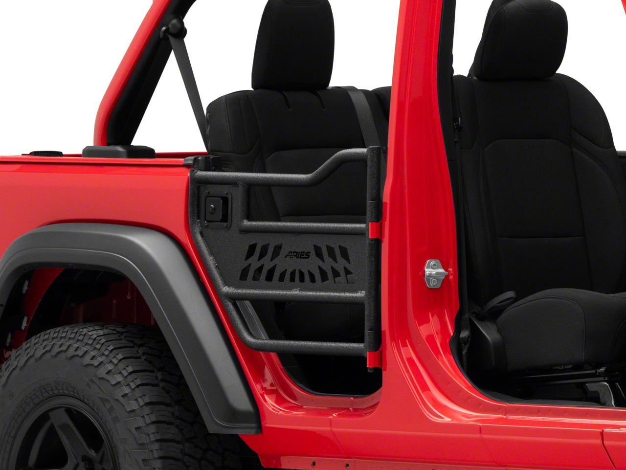 4-Doors; 2020-2021 Gladiator JT Mirror Mount Textured Black Front & Rear Door Set Tyger Auto TG-DR4J62758 Tubular Doors Compatible with 2018-2021 Jeep Wrangler JL NOT JK